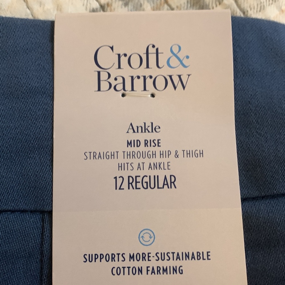 Croft & barrow size 12 regular blue effortless stretch mid-rise pants NWT - Picture 4 of 5